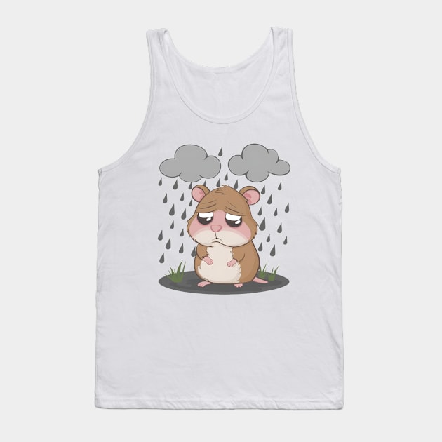 Sad Hamster in The Rain Tank Top by RazorDesign234